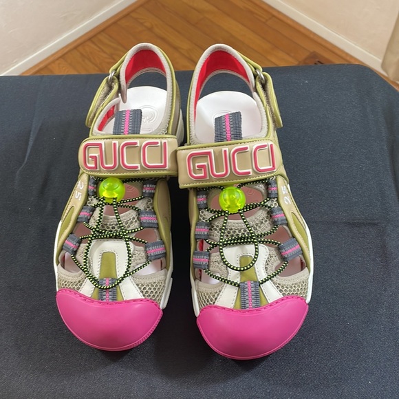 Mesh Fabric Tinsel Sport Sandals 6 Gucci - Picture 3 of 8